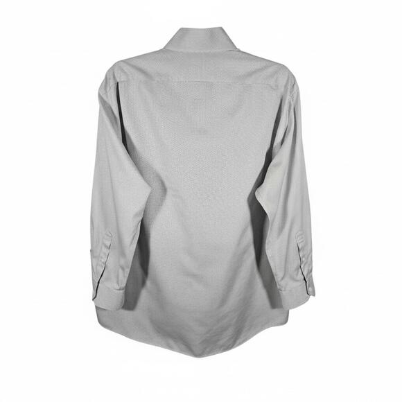 Hart Schaffner Marx XL Shirt White Gray Pima Cotton 17.5 33 LS Button Down Luxe - Picture 3 of 10